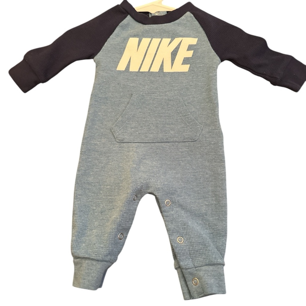 Nike Blue and Black Bodysuit with Long Sleeves